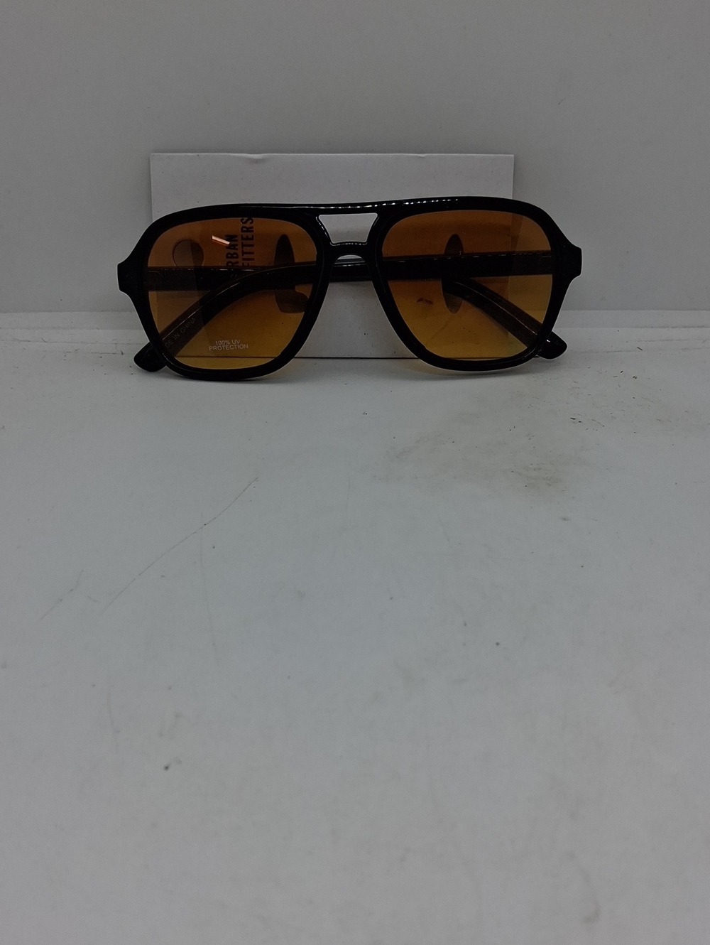 NWT Urban Outfitters Oversized Aviator Sunglasses - Black Frame Amber Lenses